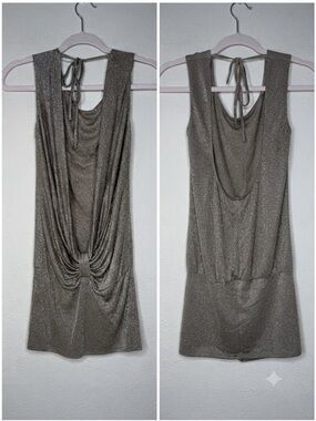 Forever 21 Metallic Bronze Knit Top